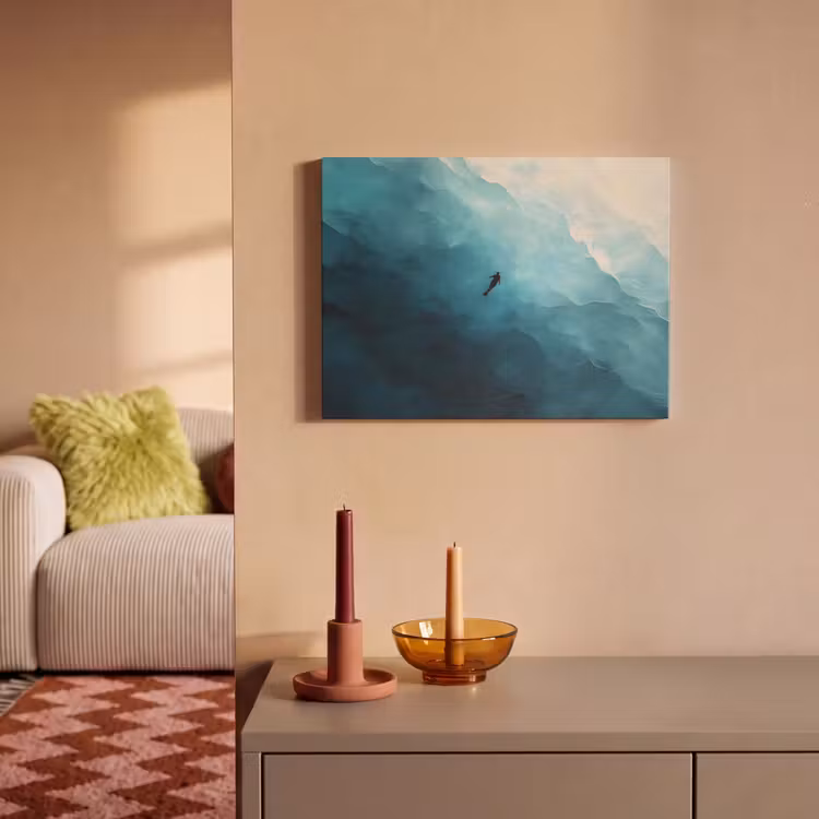 Akoestisch schilderij - Zee - Silhouet - Abstract - Blauw — 2