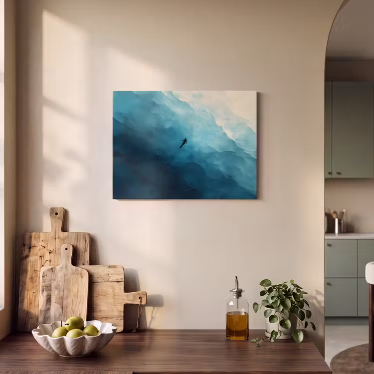 Akoestisch schilderij - Zee - Silhouet - Abstract - Blauw — 3