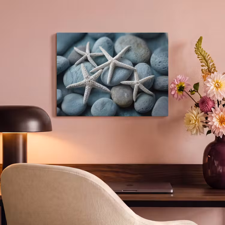 Akoestisch schilderij - Zeesterren - Stenen - Wit — 4