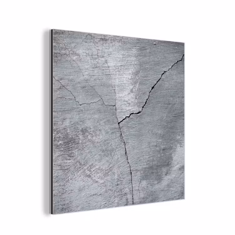 Aluminium schilderij - Beton - Grijs - Scheur — 1