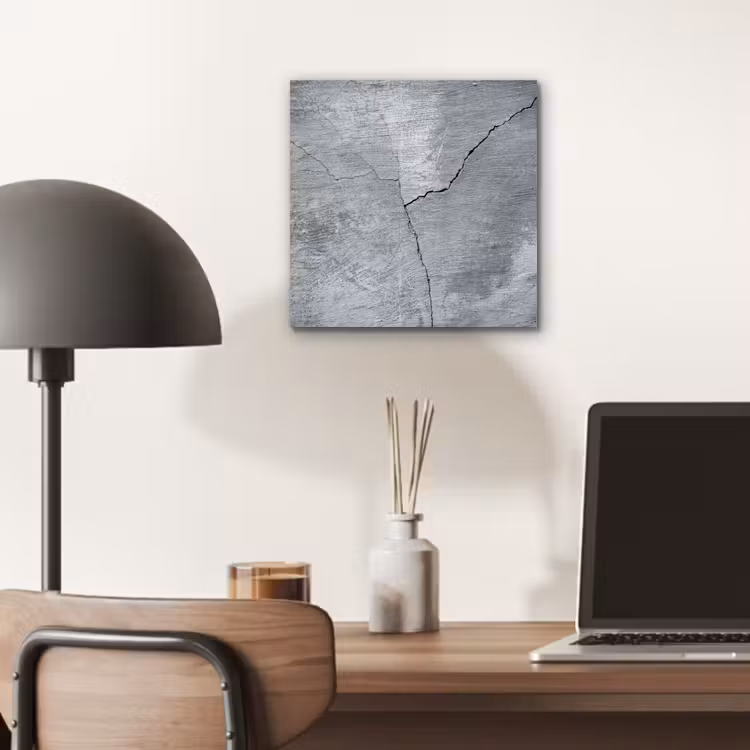 Aluminium schilderij - Beton - Grijs - Scheur — 6