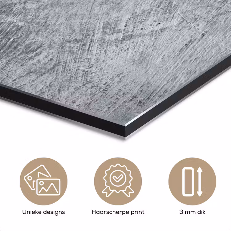 Aluminium schilderij - Beton - Grijs - Scheur — 7