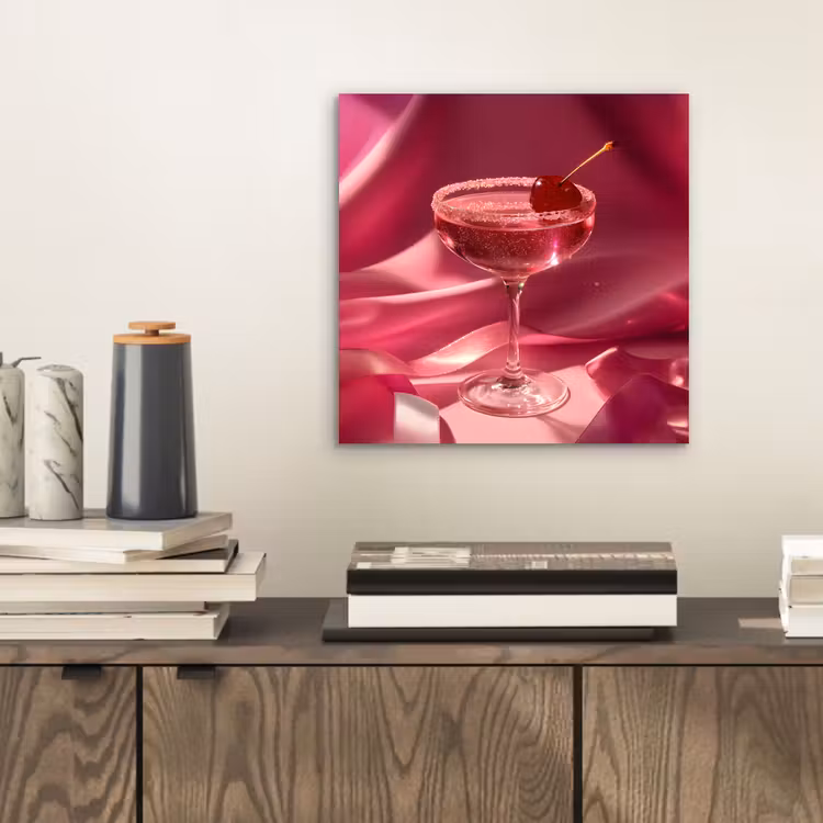 Aluminium schilderij - Cocktail - Pink - Luxe — 2