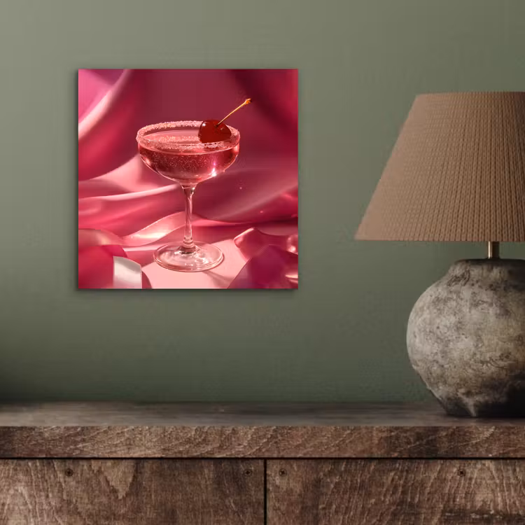Aluminium schilderij - Cocktail - Pink - Luxe — 3