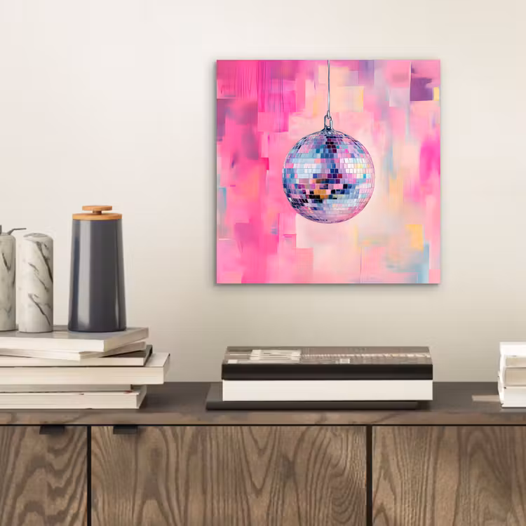 Aluminium schilderij - Discobal - Pink - Verf — 2