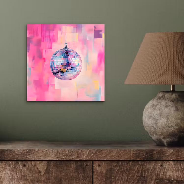 Aluminium schilderij - Discobal - Pink - Verf — 3