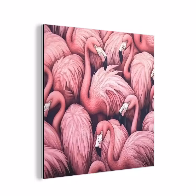 Aluminium schilderij - Flamingo - Roze - Dieren — 1