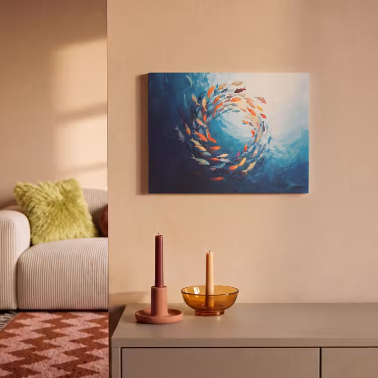 Akoestisch schilderij - Zee - Vissen - Kleurrijk - Dynamisch — 2
