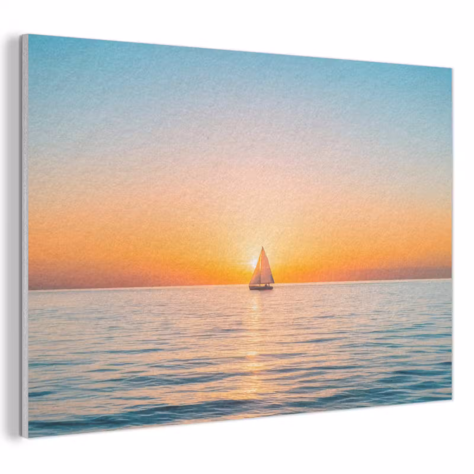 Akoestisch schilderij - Zee - Zeilboot - Zonsondergang — 1