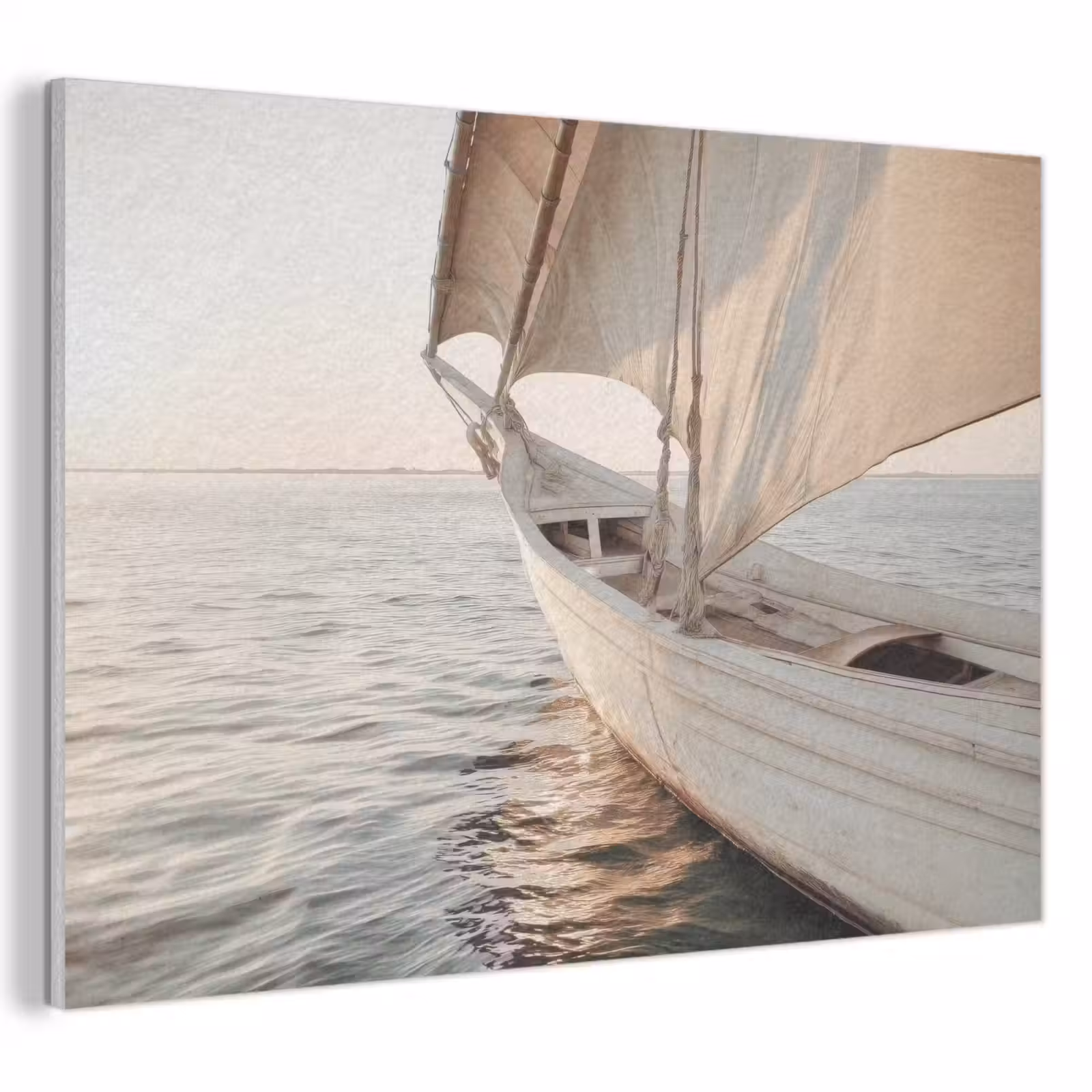 Akoestisch schilderij - Zeilboot - Zee - Beige - Zon — 1