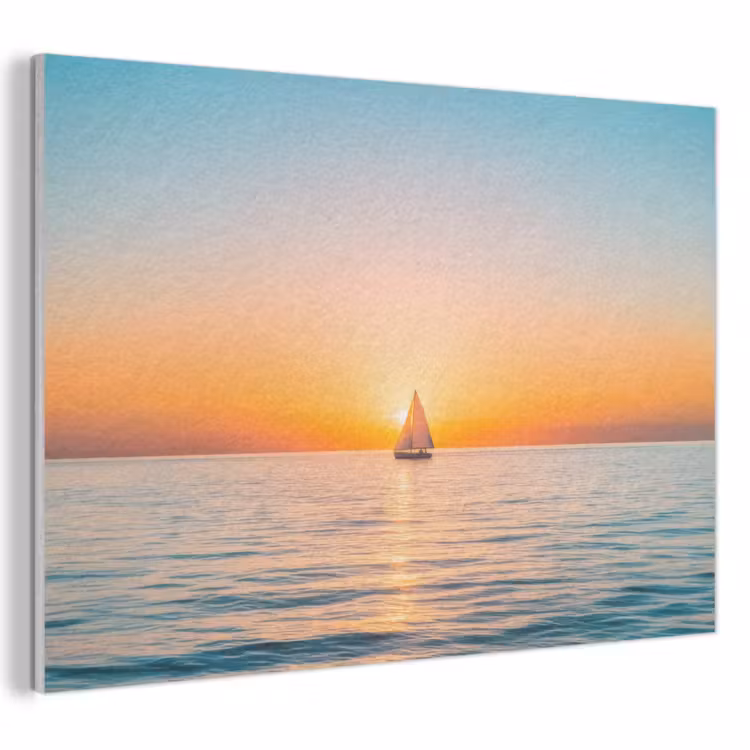 Akoestisch schilderij - Zee - Zeilboot - Zonsondergang — 1