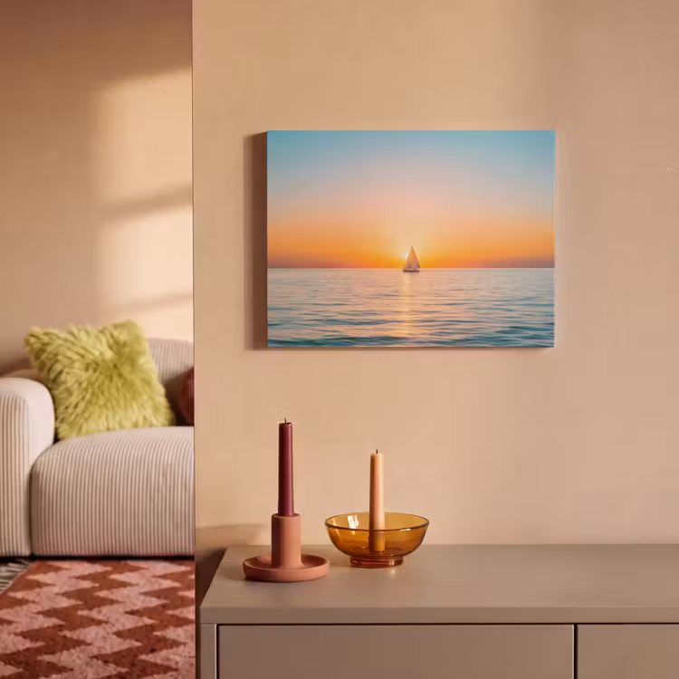 Akoestisch schilderij - Zee - Zeilboot - Zonsondergang — 2