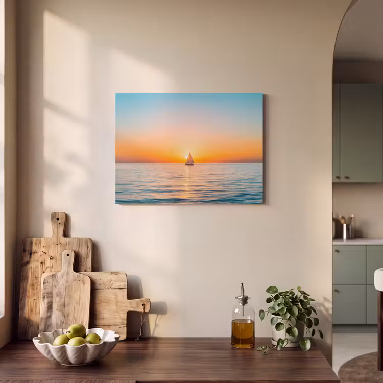 Akoestisch schilderij - Zee - Zeilboot - Zonsondergang — 3