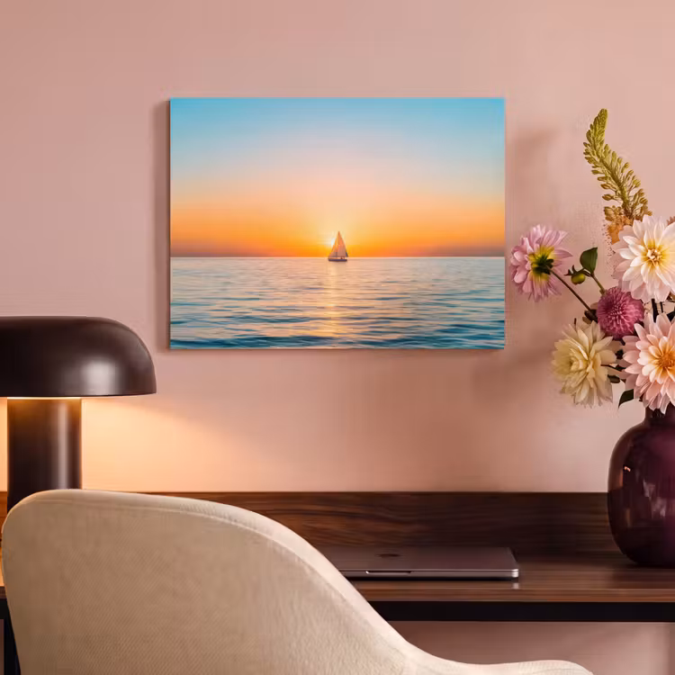 Akoestisch schilderij - Zee - Zeilboot - Zonsondergang — 4
