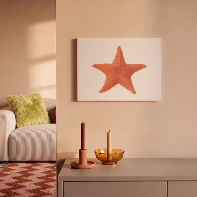 Akoestisch schilderij - Zeester - Bobbels - Rood — 2