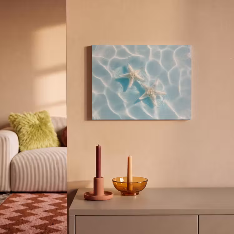Akoestisch schilderij - Zeesterren - Golvend water - Rustgevend — 2