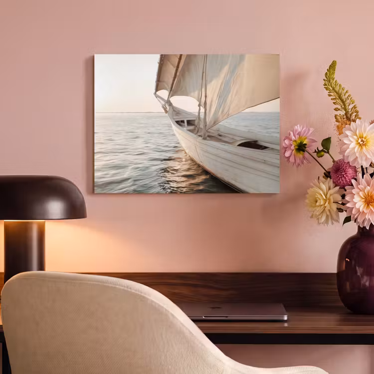 Akoestisch schilderij - Zeilboot - Zee - Beige - Zon — 4