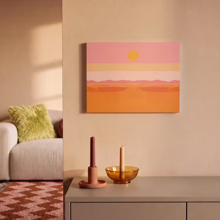 Akoestisch schilderij - Zon - Abstract - Landschap - Oranje — 2