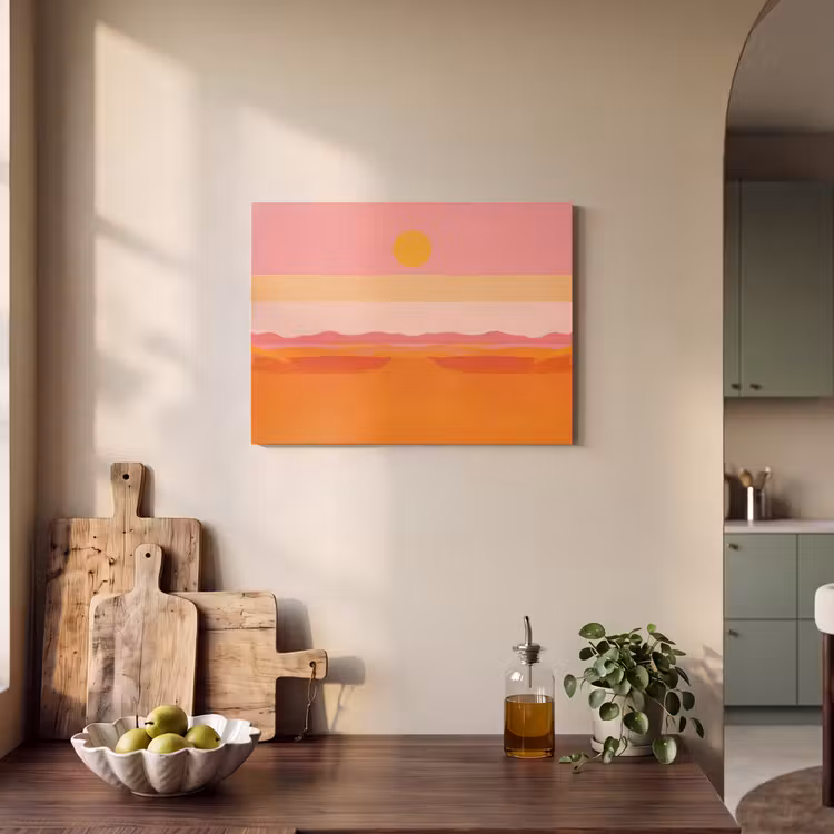 Akoestisch schilderij - Zon - Abstract - Landschap - Oranje — 3