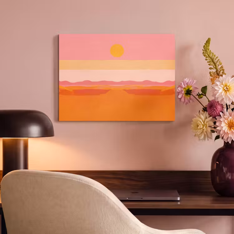 Akoestisch schilderij - Zon - Abstract - Landschap - Oranje — 4