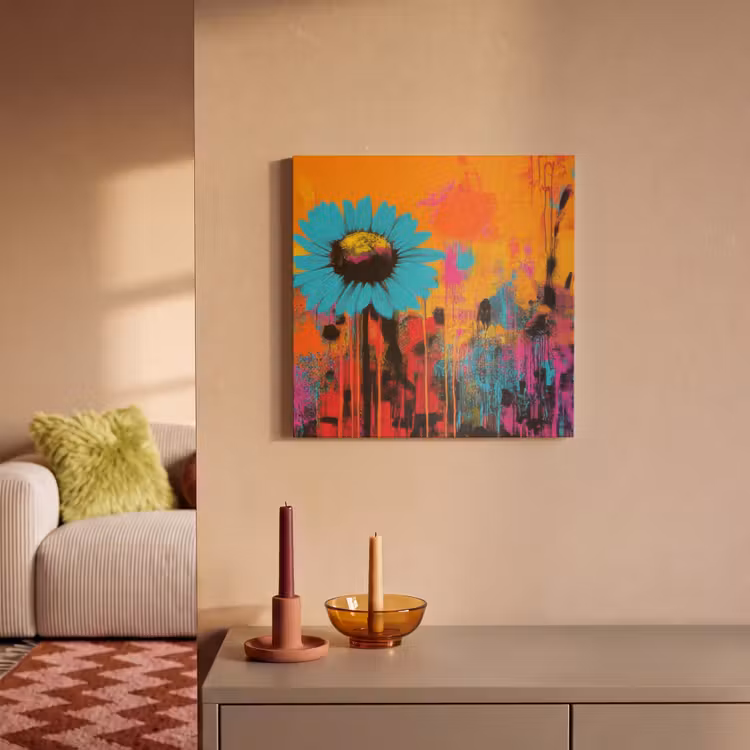 Akoestisch schilderij - Zonnebloemen - Abstract - Oranje — 2