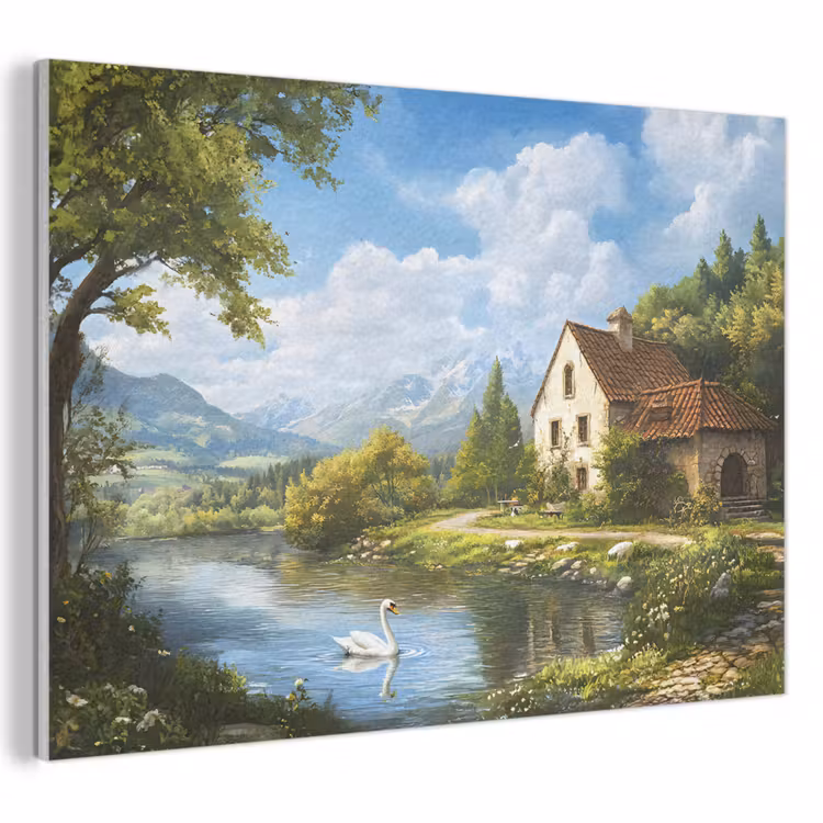 Akoestisch schilderij - Zwaan - Bomen - Rust — 1