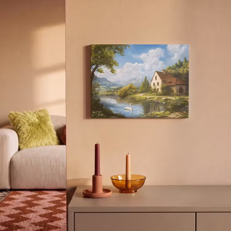 Akoestisch schilderij - Zwaan - Bomen - Rust — 2