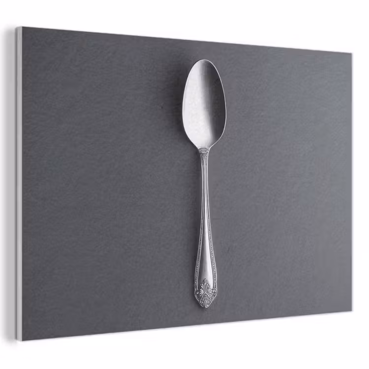 Akoestisch schilderij - Zilver - Metaal - Lepel — 1