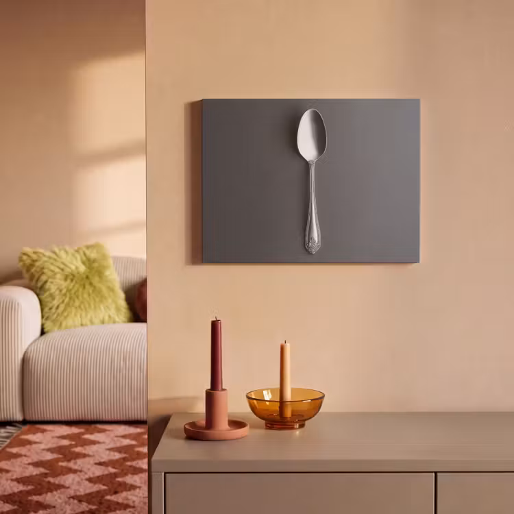 Akoestisch schilderij - Zilver - Metaal - Lepel — 2