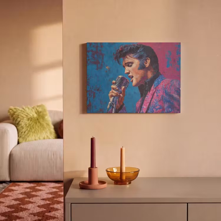 Akoestisch schilderij - Zingende man - Glitterjas - Microfoon — 2