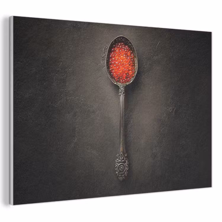 Akoestisch schilderij - Zwart - Lepel - Caviar — 1