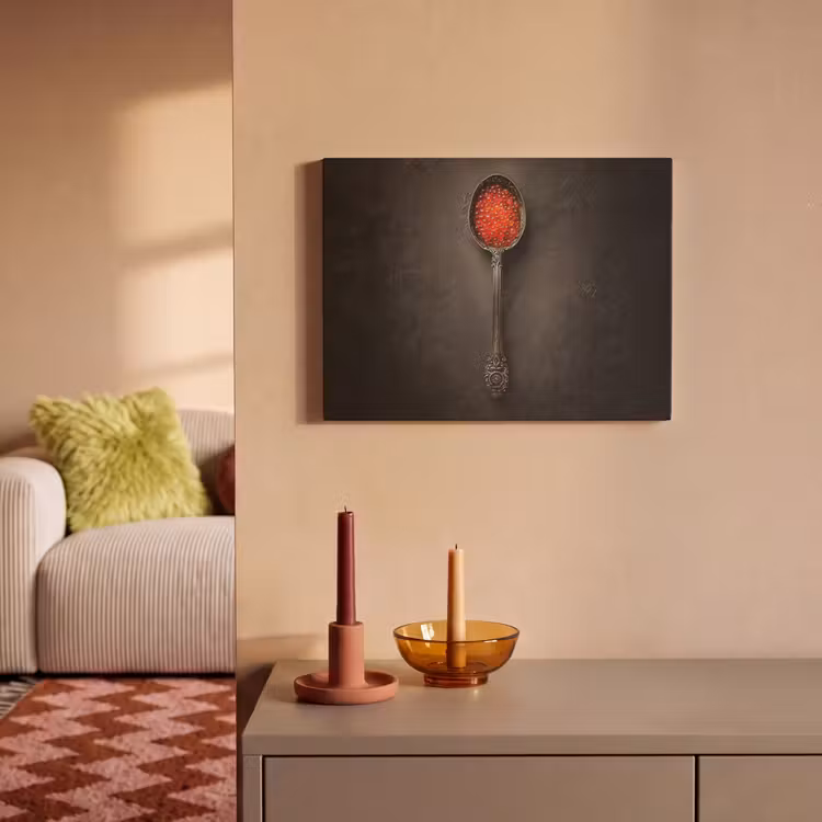 Akoestisch schilderij - Zwart - Lepel - Caviar — 2