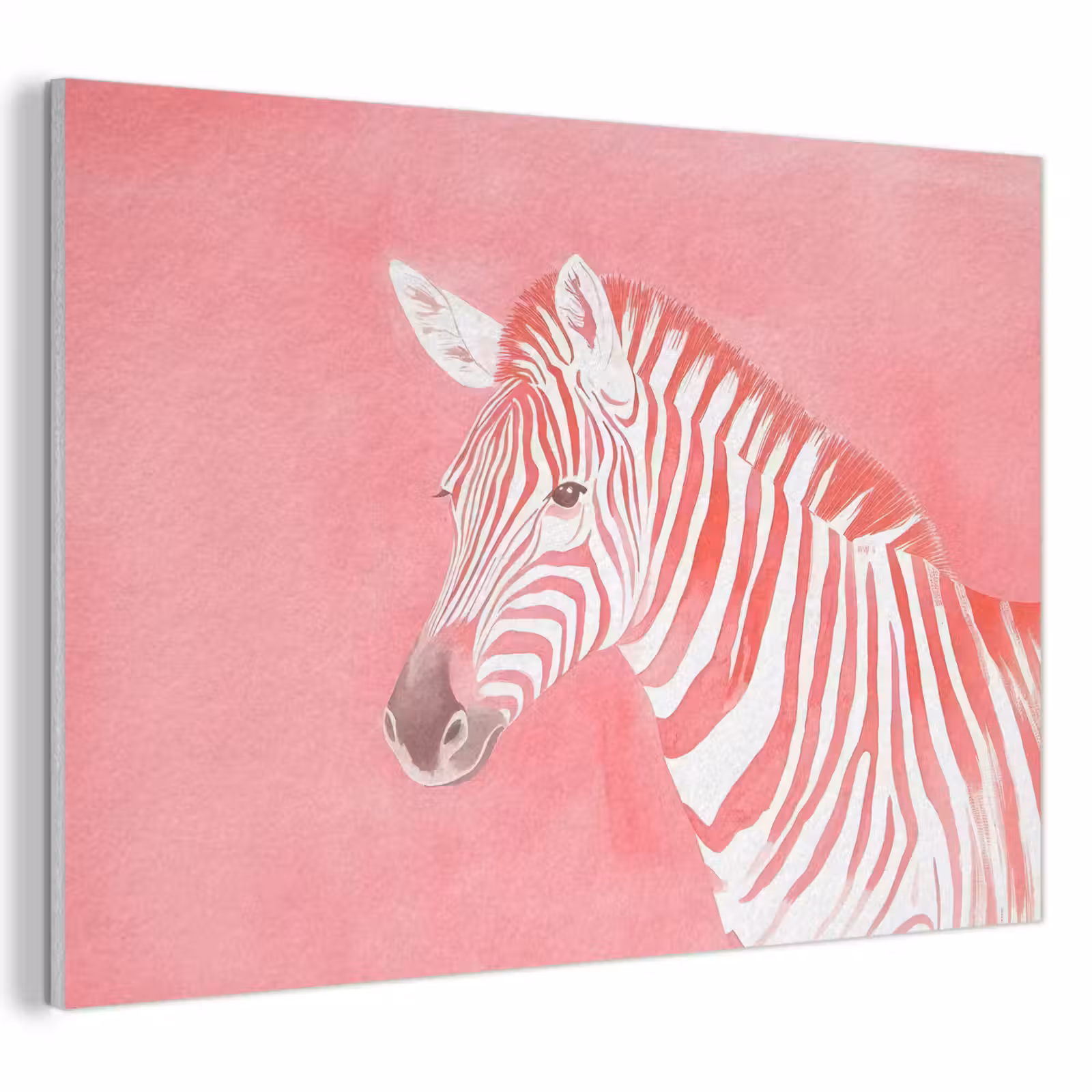 Akoestisch schilderij - Zebra - Pink - Verf — 1