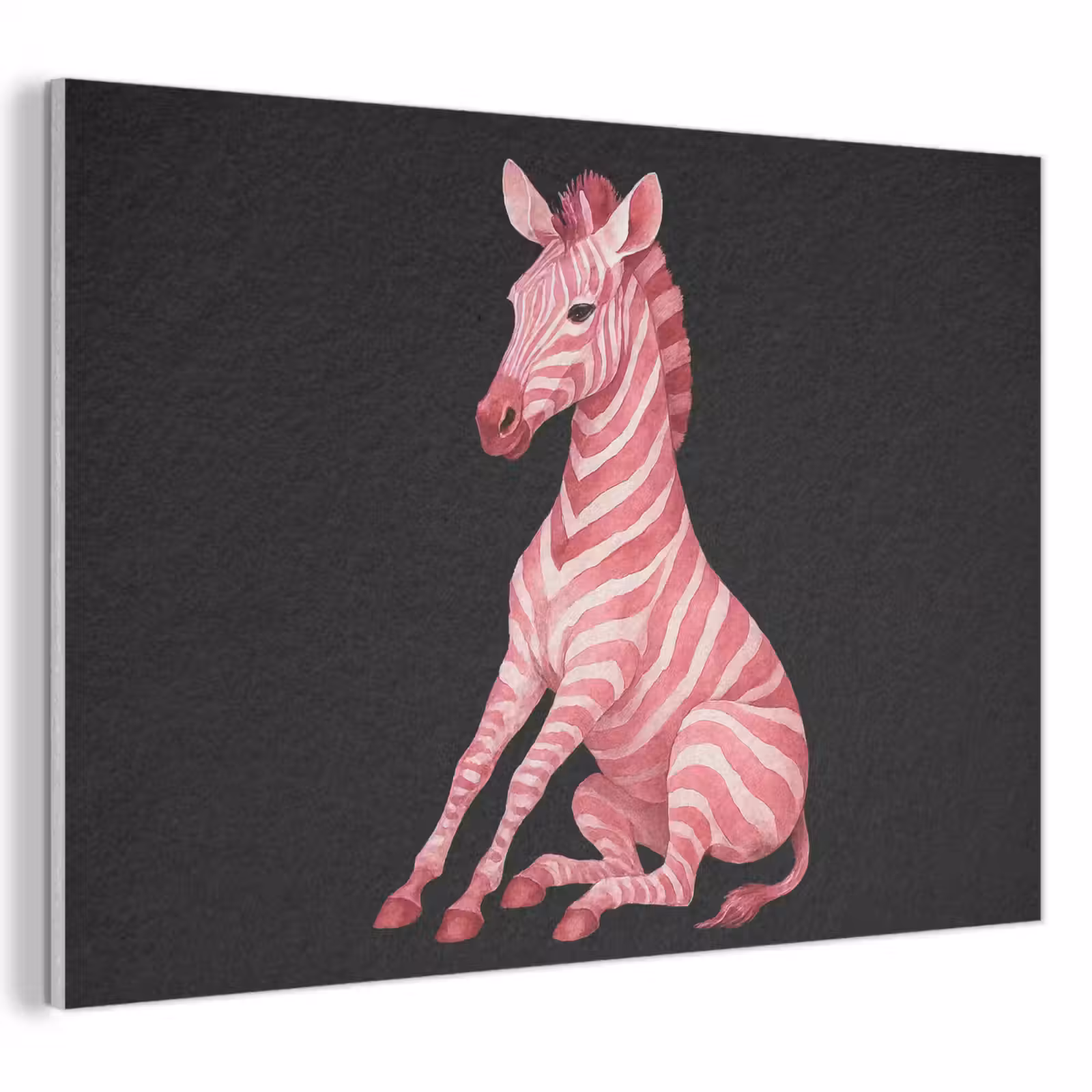 Akoestisch schilderij - Zebra - Roze - Gestreept — 1