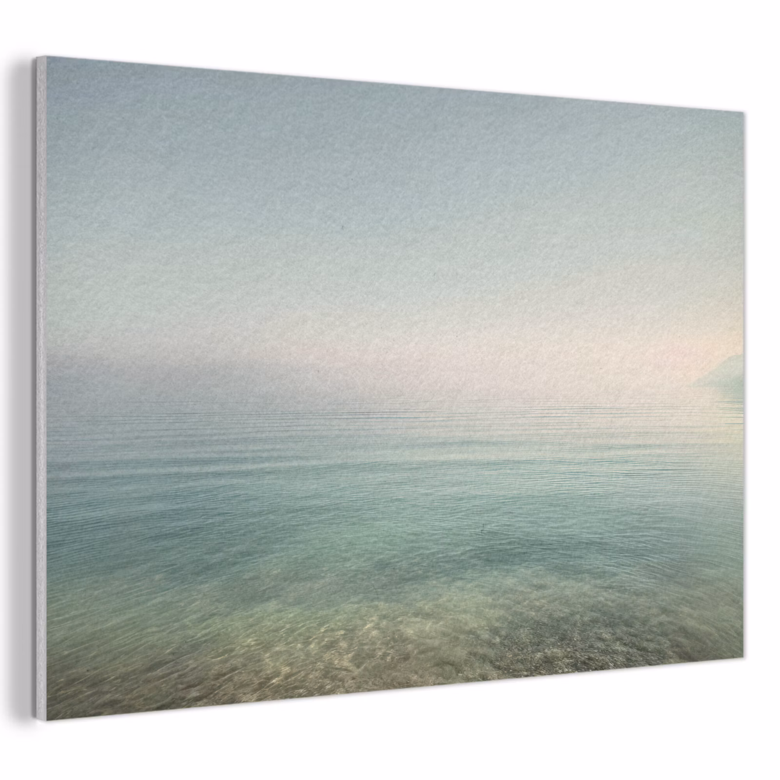 Akoestisch schilderij - Zee - Horizon - Blauw - Mist — 1