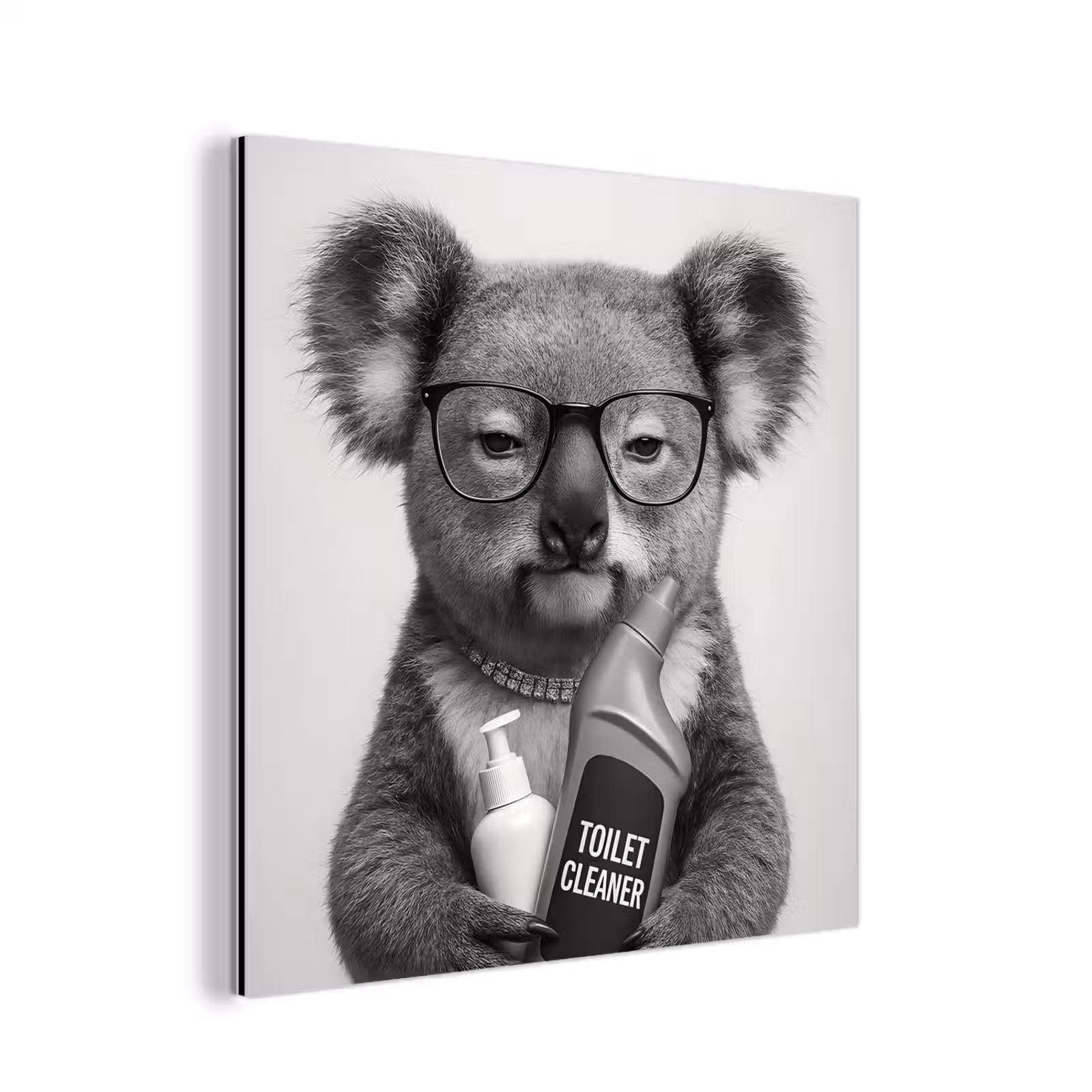Aluminium schilderij - Koala - Bril - Toilet — 1