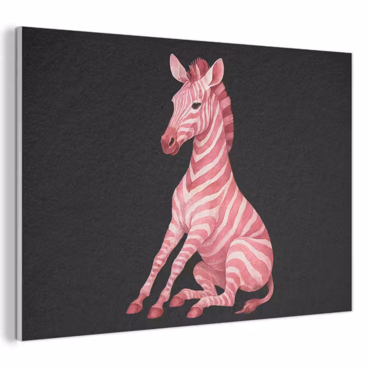 Akoestisch schilderij - Zebra - Roze - Gestreept — 1