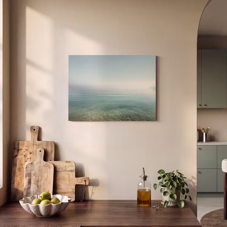 Akoestisch schilderij - Zee - Horizon - Blauw - Mist — 3