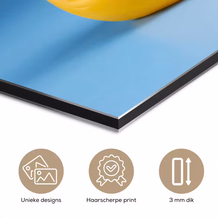 Aluminium schilderij - Badeend - Handdoek - Blauw — 7