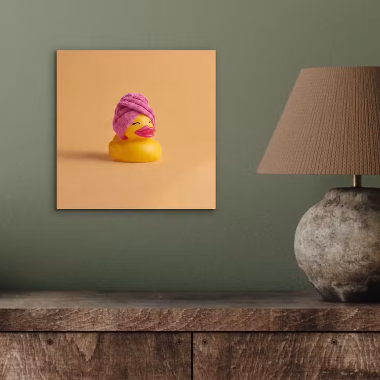 Aluminium schilderij - Badeend - Handdoek - Kleurrijk — 3