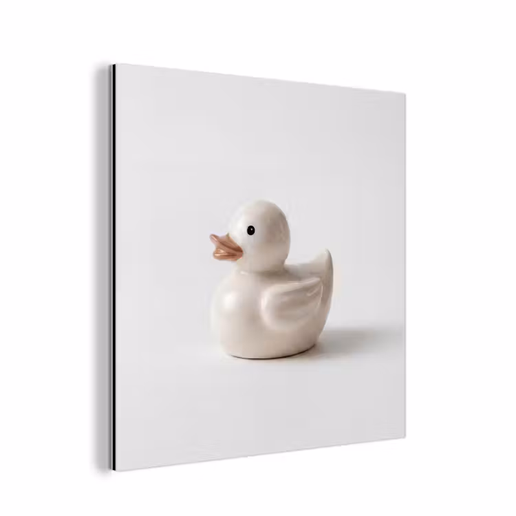 Aluminium schilderij - Badeend - Minimalistisch - Wit — 1