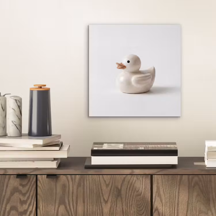 Aluminium schilderij - Badeend - Minimalistisch - Wit — 2