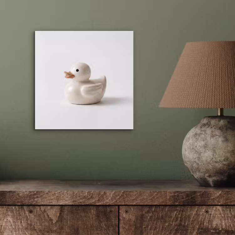 Aluminium schilderij - Badeend - Minimalistisch - Wit — 3