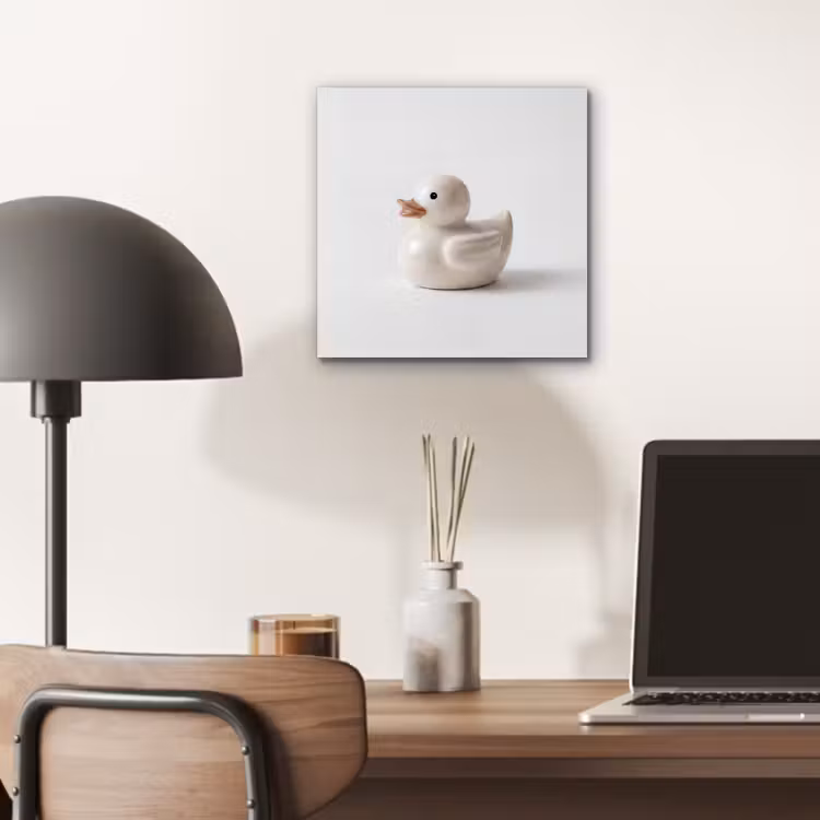 Aluminium schilderij - Badeend - Minimalistisch - Wit — 6