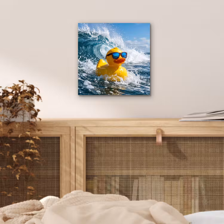 Aluminium schilderij - Badeend - Stoer - Golven — 4