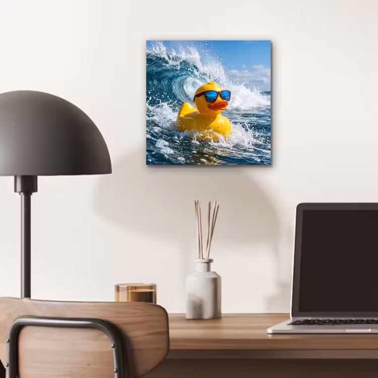 Aluminium schilderij - Badeend - Stoer - Golven — 6