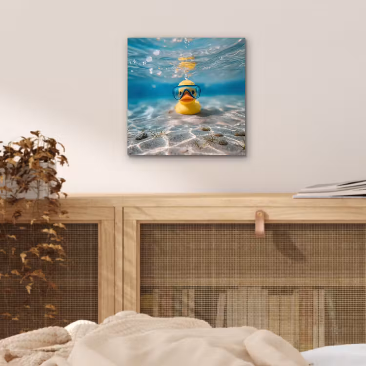Aluminium schilderij - Duikbril - Eend - Water — 4