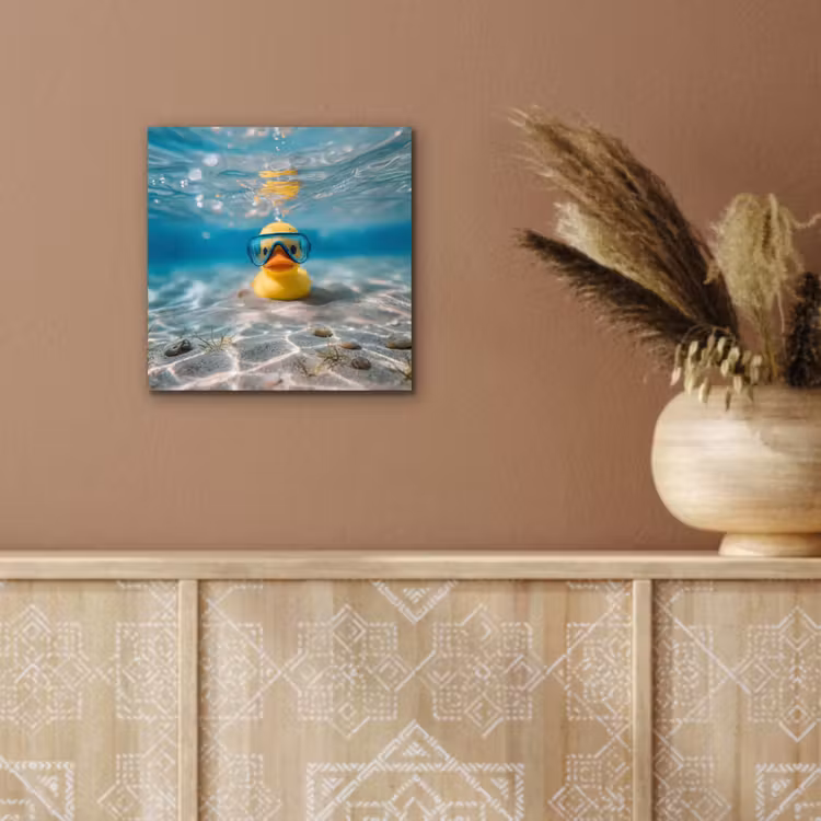 Aluminium schilderij - Duikbril - Eend - Water — 5