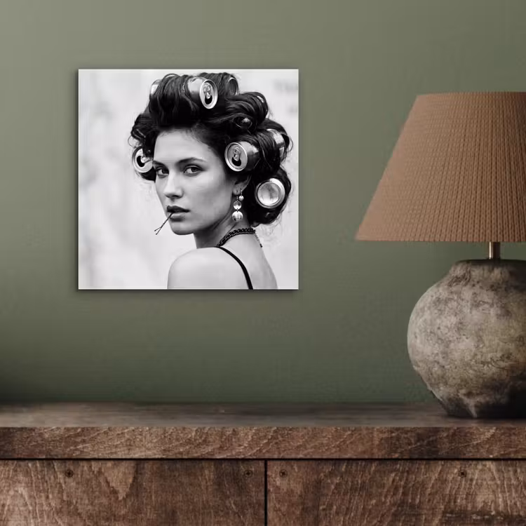 Aluminium schilderij - Edgy - Vrouw - Zwart - Wit — 3