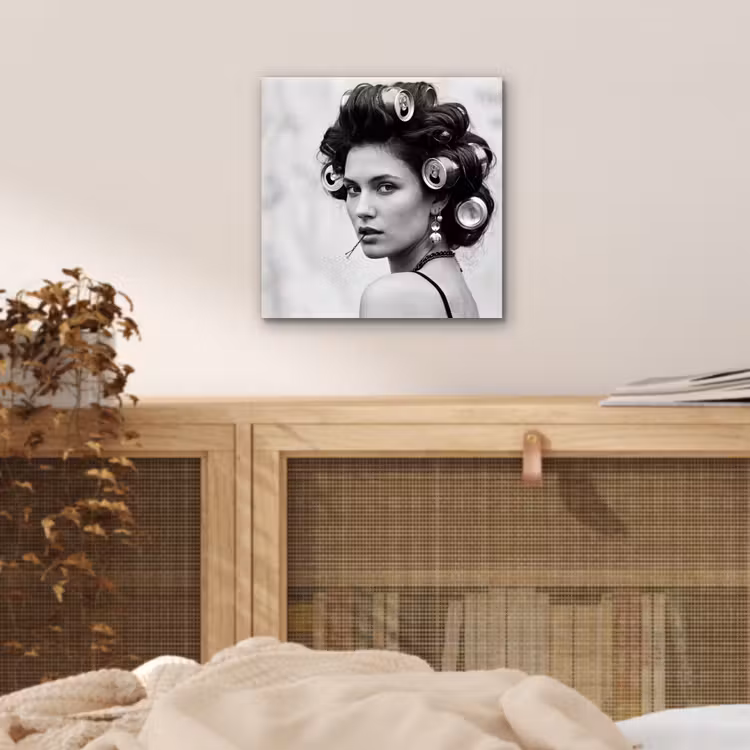 Aluminium schilderij - Edgy - Vrouw - Zwart - Wit — 4